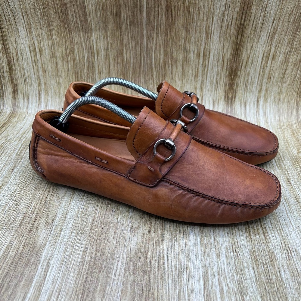 Magnanni Bit Driving Loafers Men's Size 11 Cognac Leather 17160 Made in Spain